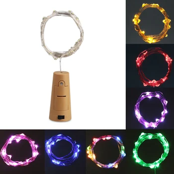 

2M Cork Shaped Bottle Stopper Lamp Glass Wine Silver Copper Wire String Lighting Christmas Party Wedding Decoration