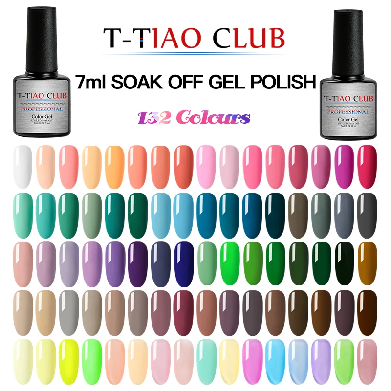 T-TIAO ClUB 90 цветов гель 1 гель для ногтей 7 мл чистый летний цвет УФ светодиодный Гель-лак для ногтей долговечный замачиваемый лак гель лак