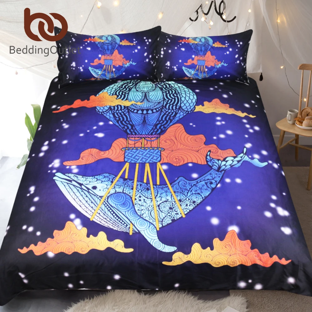 Комплект постельного белья BeddingOutlet с голубым Китом детский мультяшный