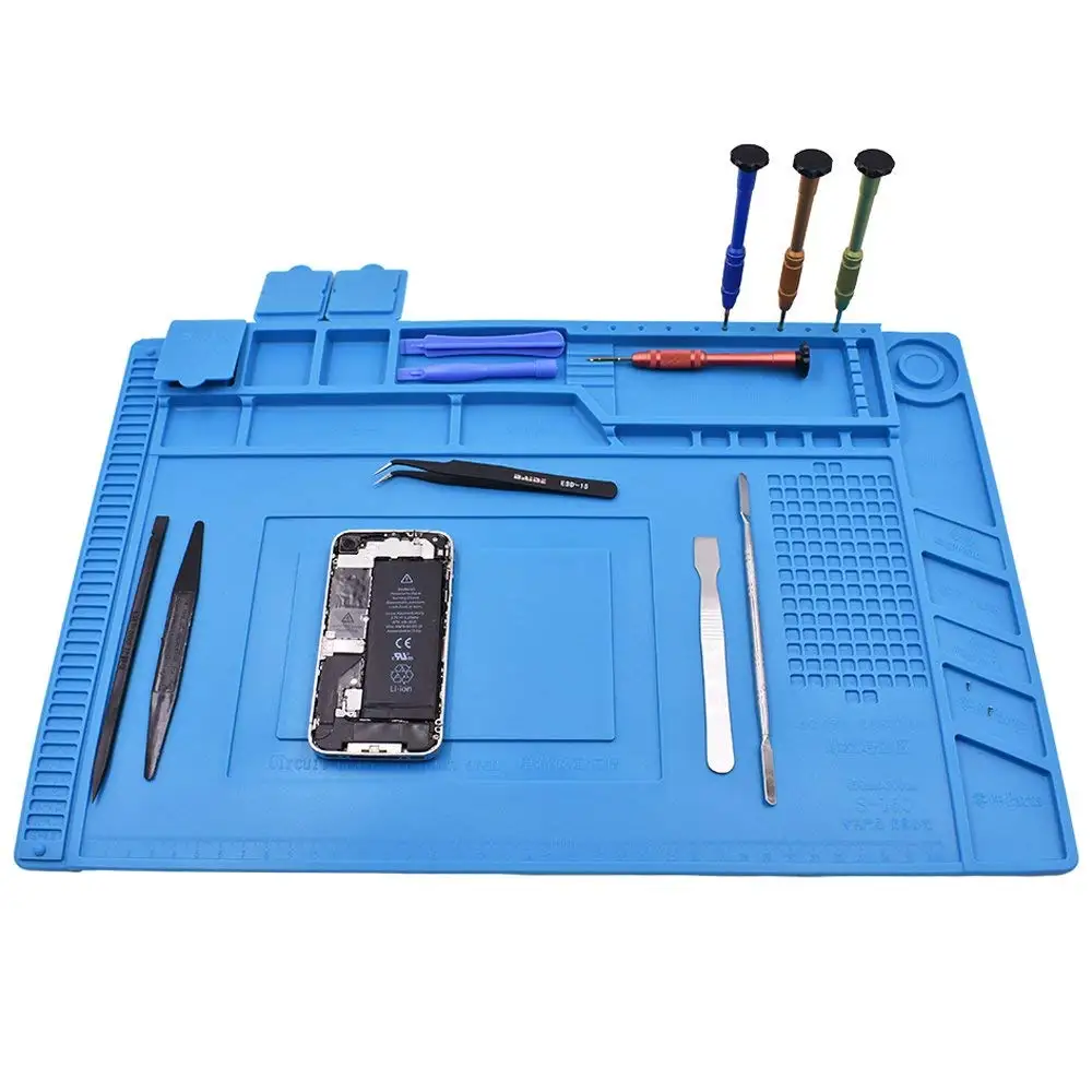 

S-170 S-160 S-150 S-130 BGA Heat Insulation Silicone Soldering Pad Repair Maintenance Platform Desk Mat with Magnetic Section