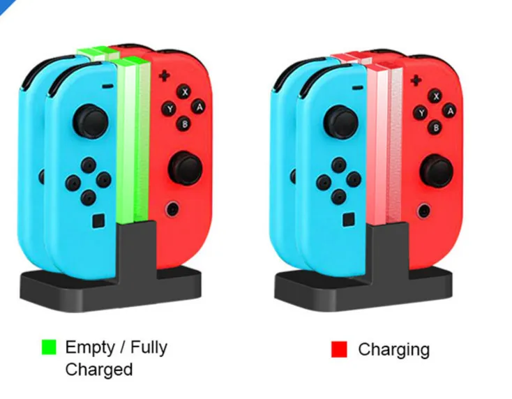 

LED Charging Dock Station Charger Cradle For Nintendo Switch 4 Joy Con Controllers 4 In 1 Charging Stand For Nintend Switch NS