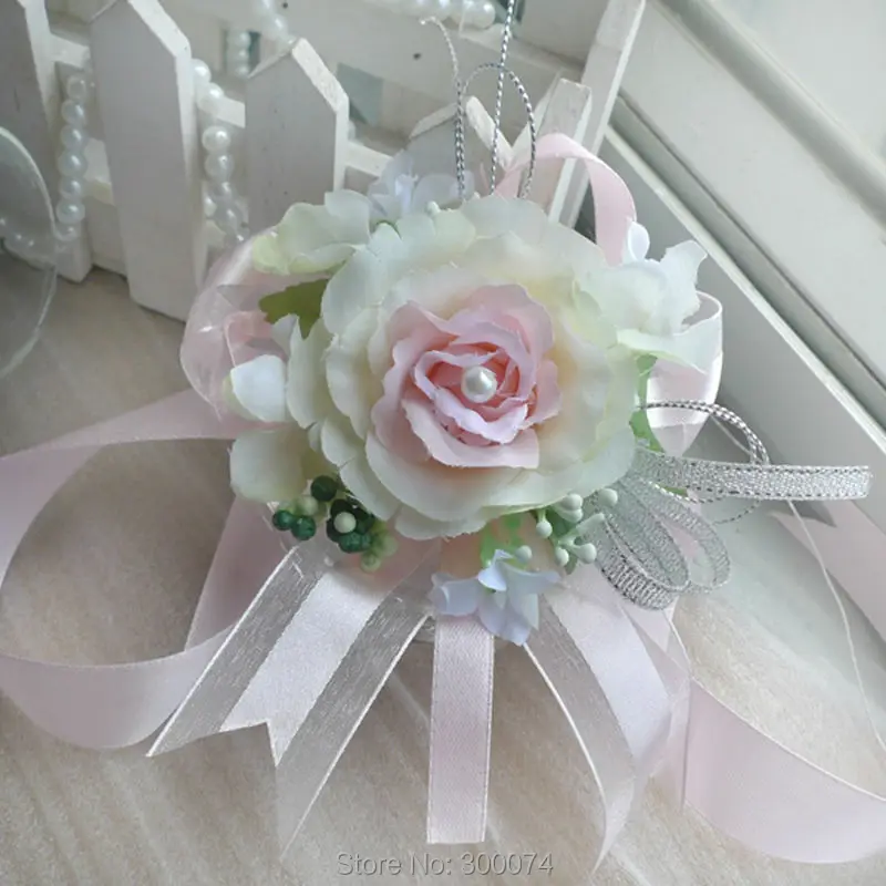 Ivory  champagne Wedding Flower corsage
