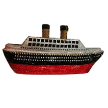 Новая мода красный/черный/белый хрустальный корабль Форма 3D клатч кошелек вечерние сумочки и клатчи женские вечерние сумочки дамские вечерние клатчи