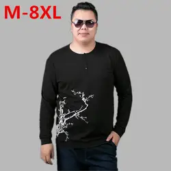 Плюс Размеры 8XL 7XL 6XL 5XL новый модный бренд тренд принт Slim Fit рубашка с длинными рукавами Для мужчин образным вырезом Повседневное Для мужчин