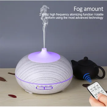 

300ML Wood Grain Essential Oil Diffuser Ultrasonic Cool Mist Humidifier Remote Control Aroma Diffuser Aromatherapy For Home