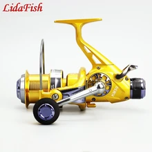 LIDAFISH KM50 60 Двойной разряд металлическая головка Передняя и задняя Тормозная проволока катушка морское рыболовное колесо литая кальмарная Рыболовная катушка