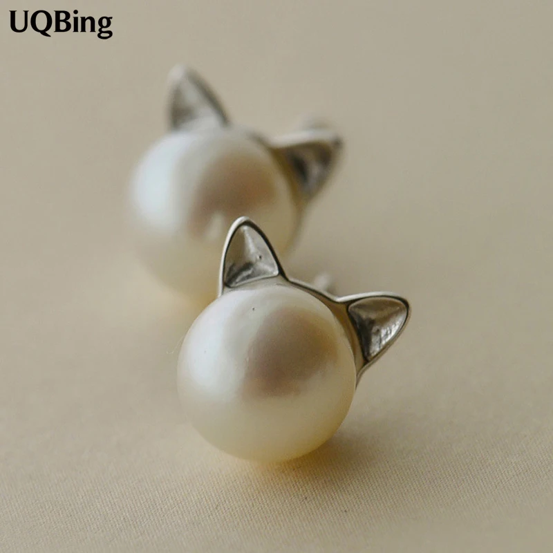 Модные жемчужные серьги-гвоздики с котом 925 серебряные серьги ювелирные изделия Pendientes Brincos модные ювелирные изделия