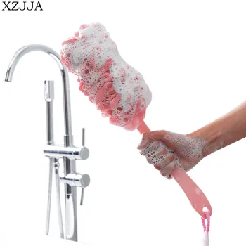 

XZJJA Long Handle Large Bath Brush Massage Body Skin Shower Brush Back Exfoliation Cleaning Bath Brushes Bathroom Accessories