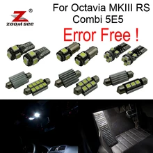 17x светодиодные лампы интерьерные огни + Footwell лампа + номерной знак + декодер для Skoda Octavia MK 3 MKIII RS Combi 5E5 универсал светодио дный 2013 +)