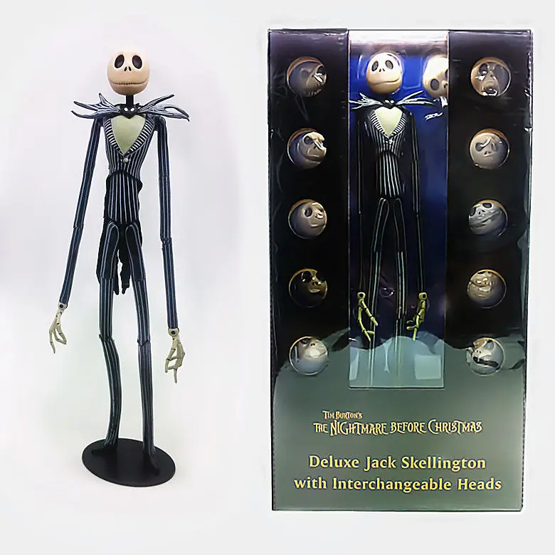 

The Nightmare Before Christmas Deluxe Jack Skellington with Interchangeable Heads Action Figure Collectible Model Toy Gift
