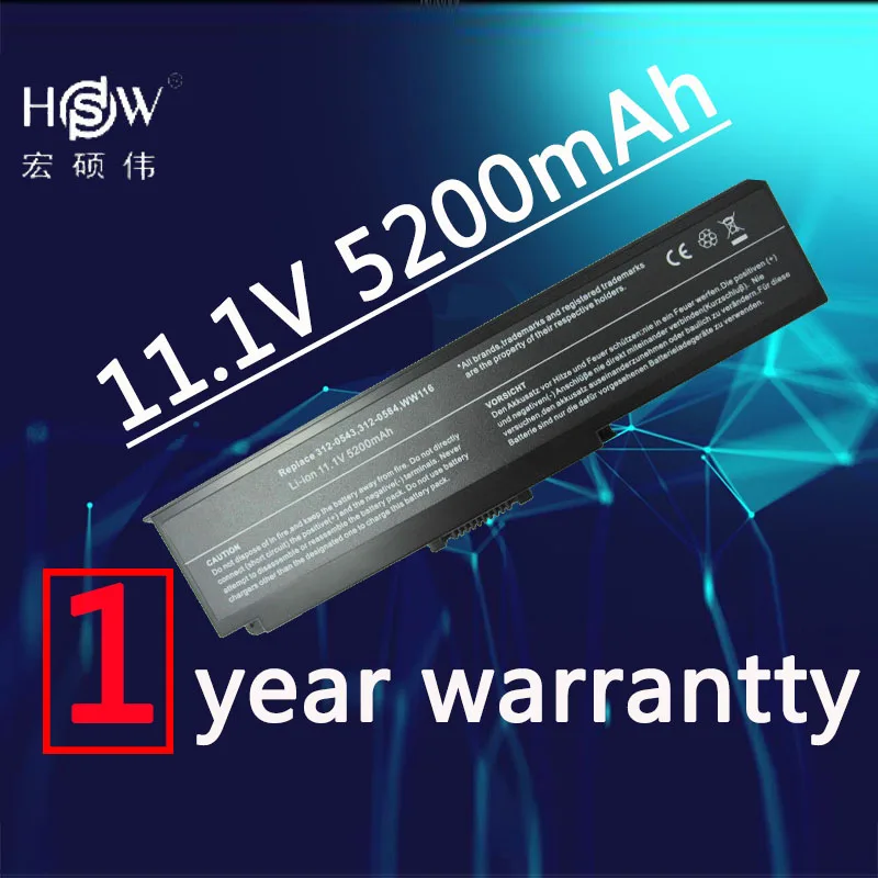 

HSW 5200mah 6cells Laptop Battery for dell Inspiron 1420 Vostro 1400 312-0543 312-0584 451-10516 FT080 FT092 KX117 bateria akku