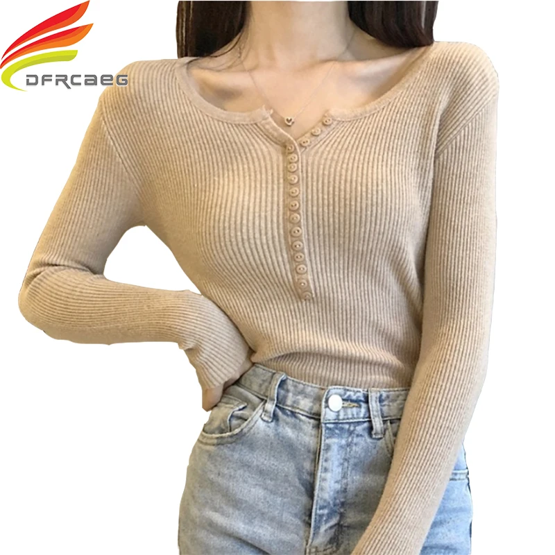 Sweater Women Knitted V Neck Buttons Sweaters Casual Soft Jumper Fashion Slim Femme Elasticity Pullovers Sweater Sweater Women Knitted V Neck Buttons Sweaters Casual Soft Jumper Fashion Slim Femme Elasticity Pullovers Sweater