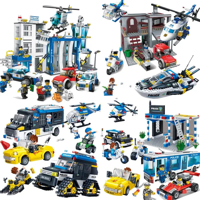 

Military Series Police Kids Building Blocks City Weapon Ship Aircraft Car Dolls Boys Toys Compatible with Legoe