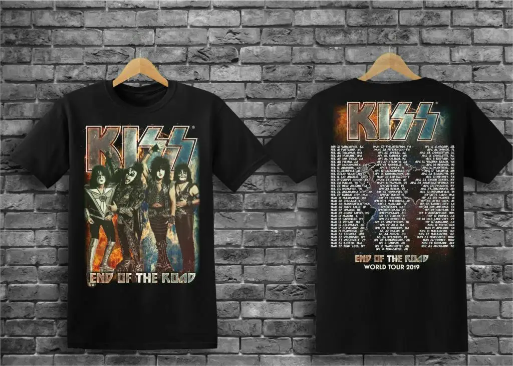 

RARE ITEMS New KISS end of the road tour 2019 with tour date - USA t-shirt S-3XL