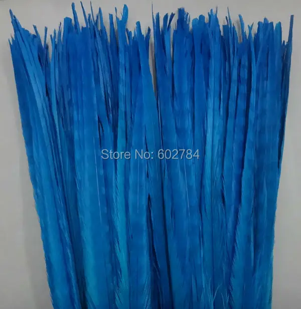 

Free Shipping 100PCS 50-55cm 20-22 inches Turquoise Blue Carninal dyed Pheasant tail feathers Dying ringneck pheasant feather