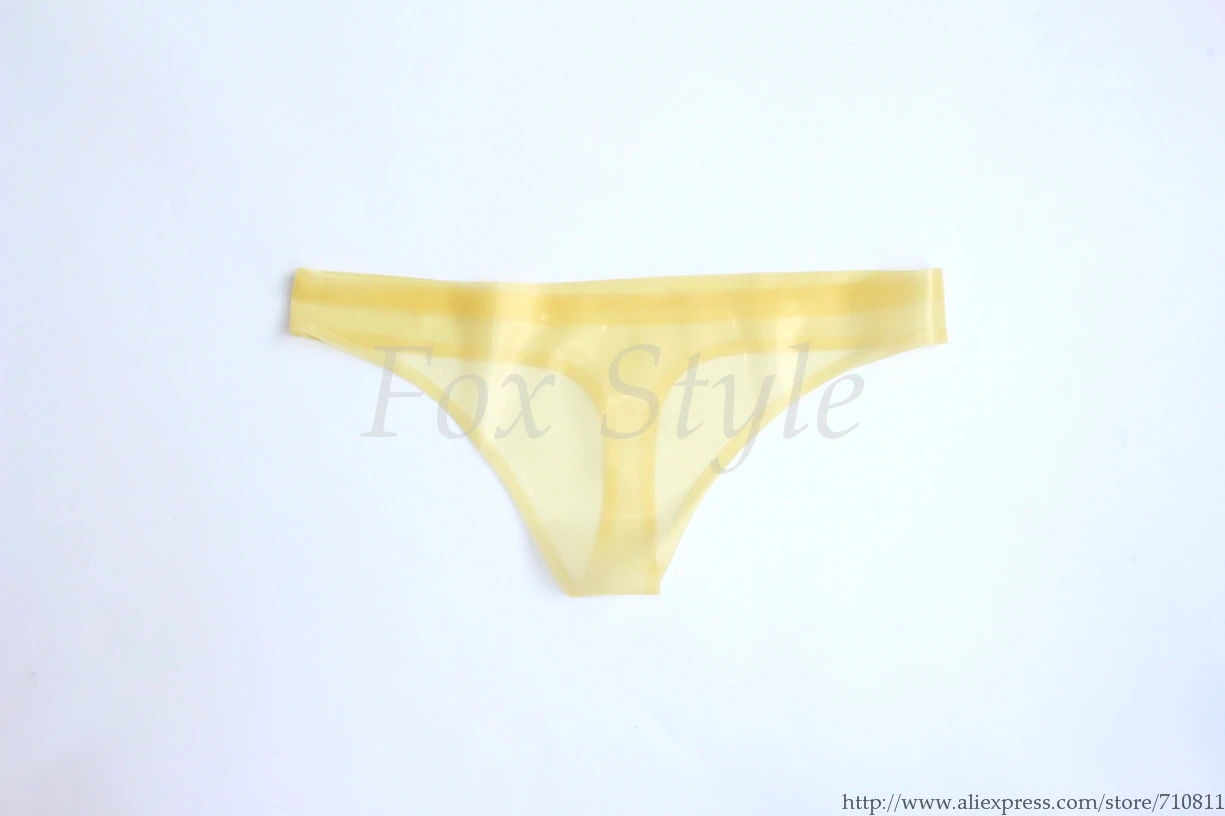 

Women 's rubber G-string latex thong T-back in hand made in trasparent color clear through