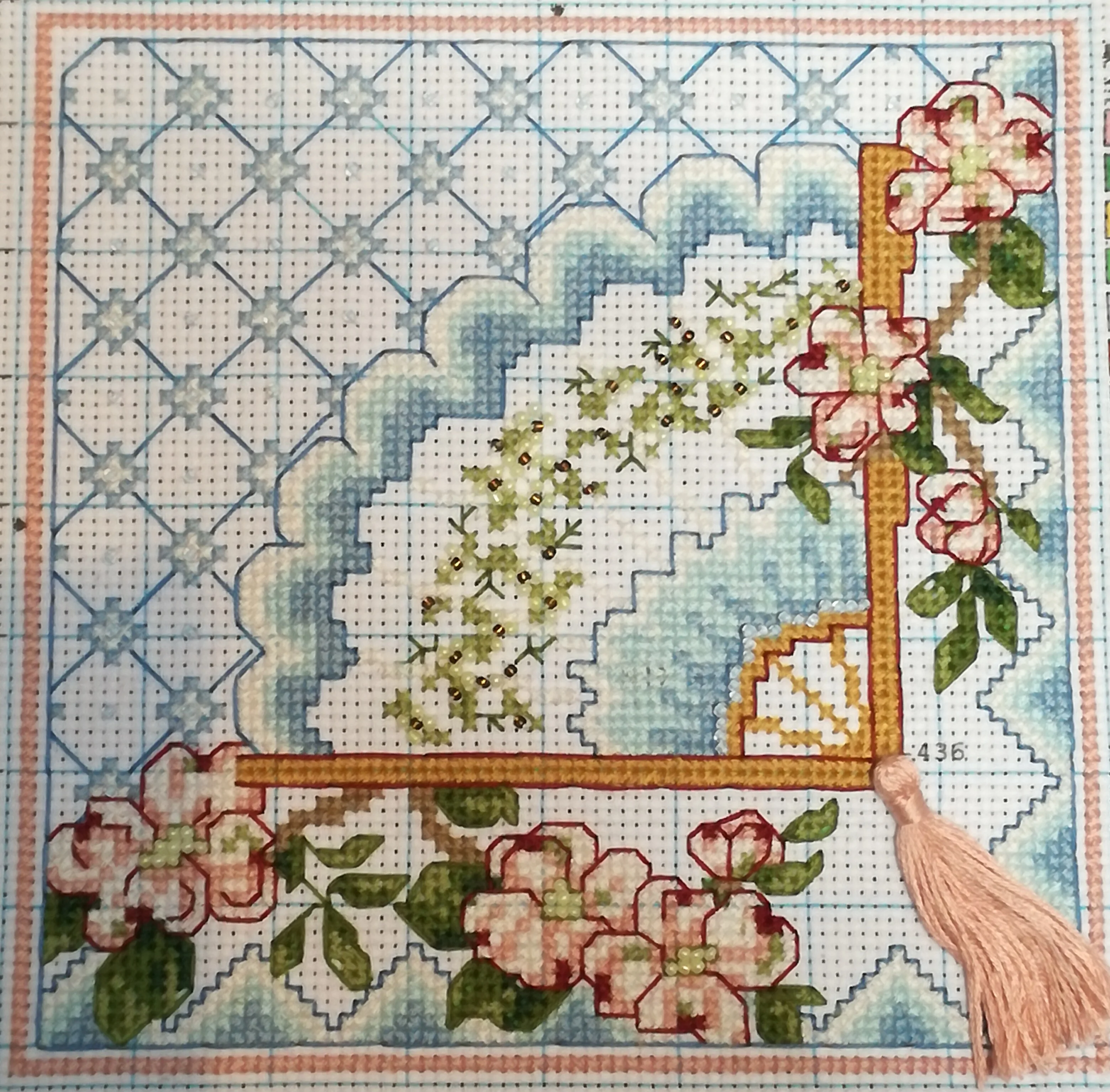 Fishxx вышивка крестиком B781flowers [Fan] хлопковая нить и ткань, Водорастворимая печать, точный рисунок, 11CT, вышивка