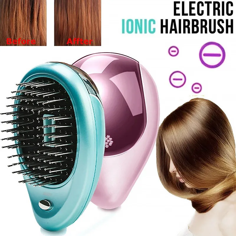 

Portable Electric Hair Ionic Brush Hair Straightener Electric Sound Wave Vibration Magnetic Massage Comb Portable Ion Hair Co