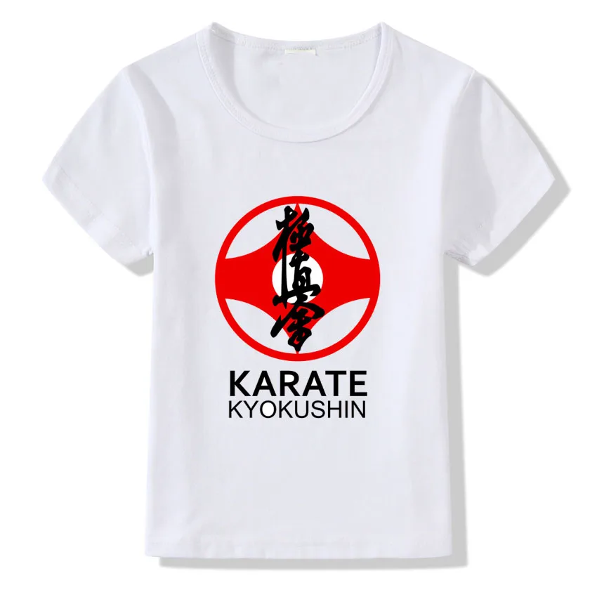 Детская модная футболка с принтом каратэ Kyokushin забавная футболка с рисунком суши каратэ летние футболки для девочек и мальчиков