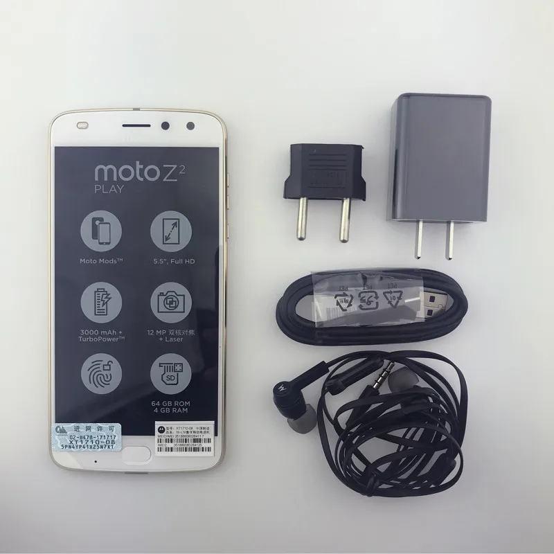 Смартфон Motorola MOTO Z2 Play XT1710 5," FHD Восьмиядерный мобильный телефон Snapdragon Android 4 Гб ОЗУ 64 Гб ПЗУ мобильный телефон