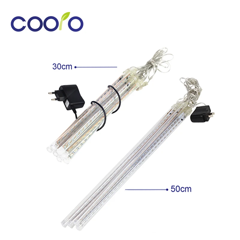 30 50cm 8Tubes Security LED Meteor Shower Rain Lights Tube Led Light EU US Plug Blue