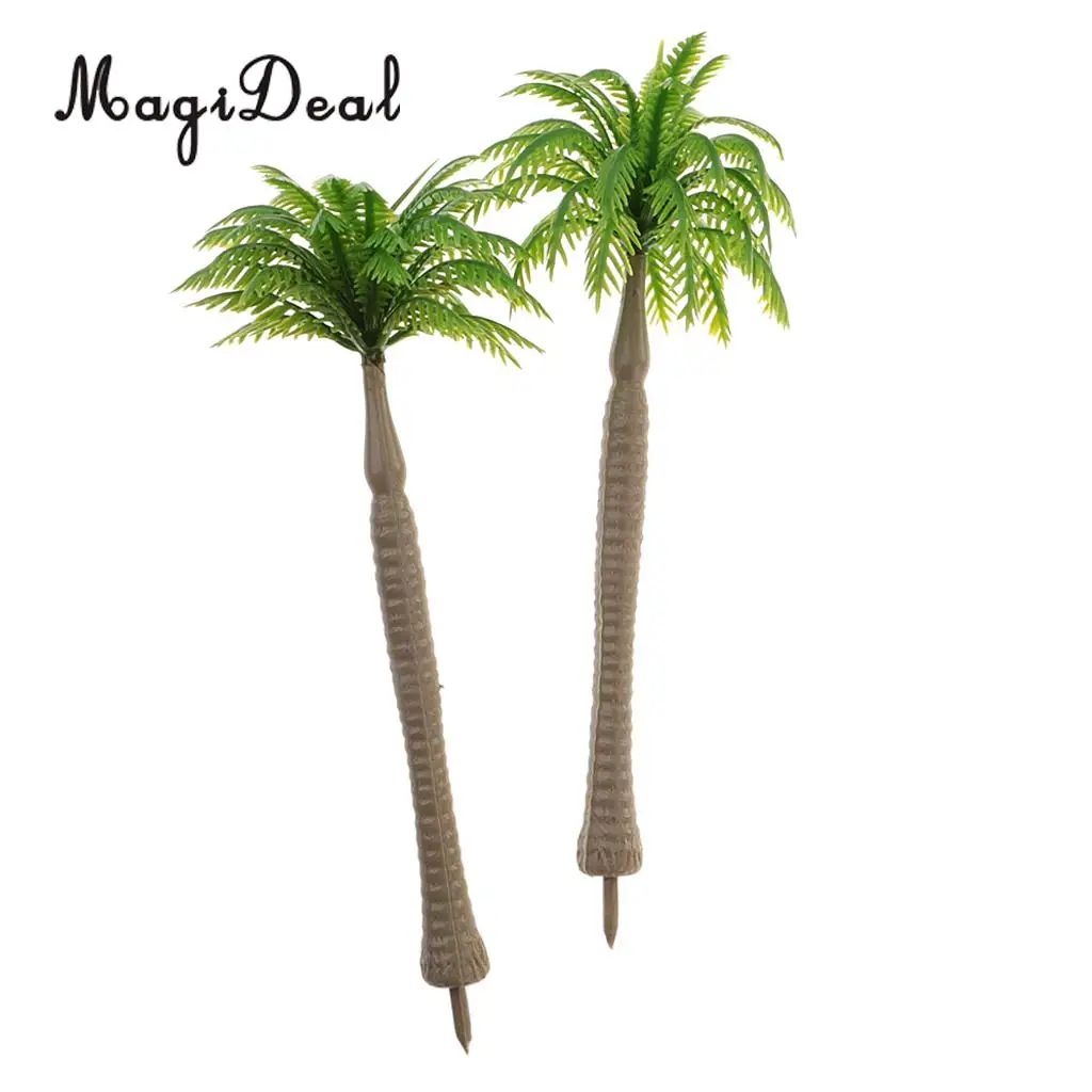 Simulation 20Pcs 1/250 Scale Coconut Tree Model for Garden Park Model Building Scenery Diorama Layout Home Office Desk Decor