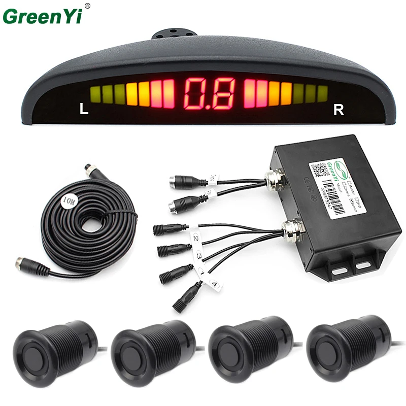 

GreenYi DC 12V/24V Car LED Parking Sensor Reverse Backup Radar Monitor For Truck / Van / Caravan / Trailers / Camper/Bus