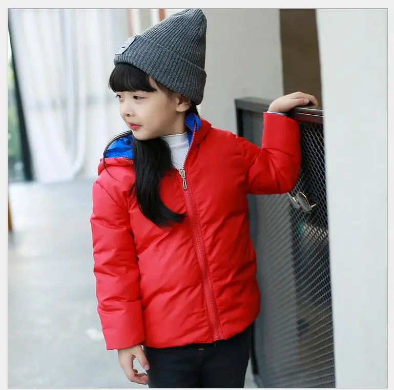 Children s clothes down jacket 2016 autumn and winter models of boys and girls double sided