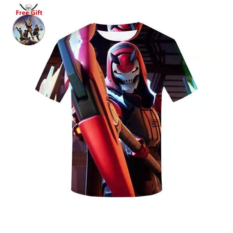 Kids Summer T Shirts Battle Royale Beach Short Pants Men T-shirt Game Season 9 Women Tee Black Knight Cosplay Costume Teenagers