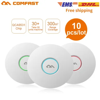 

10PCS COMFAST wireless Ap CF-E320N-V2 300Mbps Ceiling AP 802.11b/g/n poe wifi router Indoor AP antenna for hotel Access Point AP