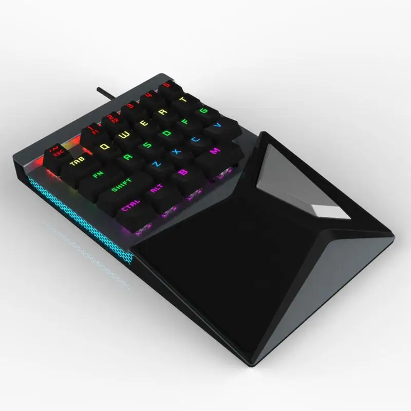 

Metal Panel Tri-Color Backlight Keyboard Green Axis Wired Mechanical Keyboard for Mobile Games