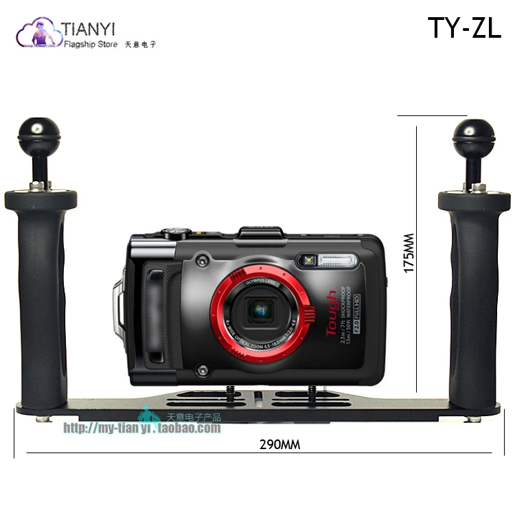  For GoPro Hero 7 6 5 4Aluminium Alloy Handheld Diving Photography Bracket Camera Holder Tray Dual H