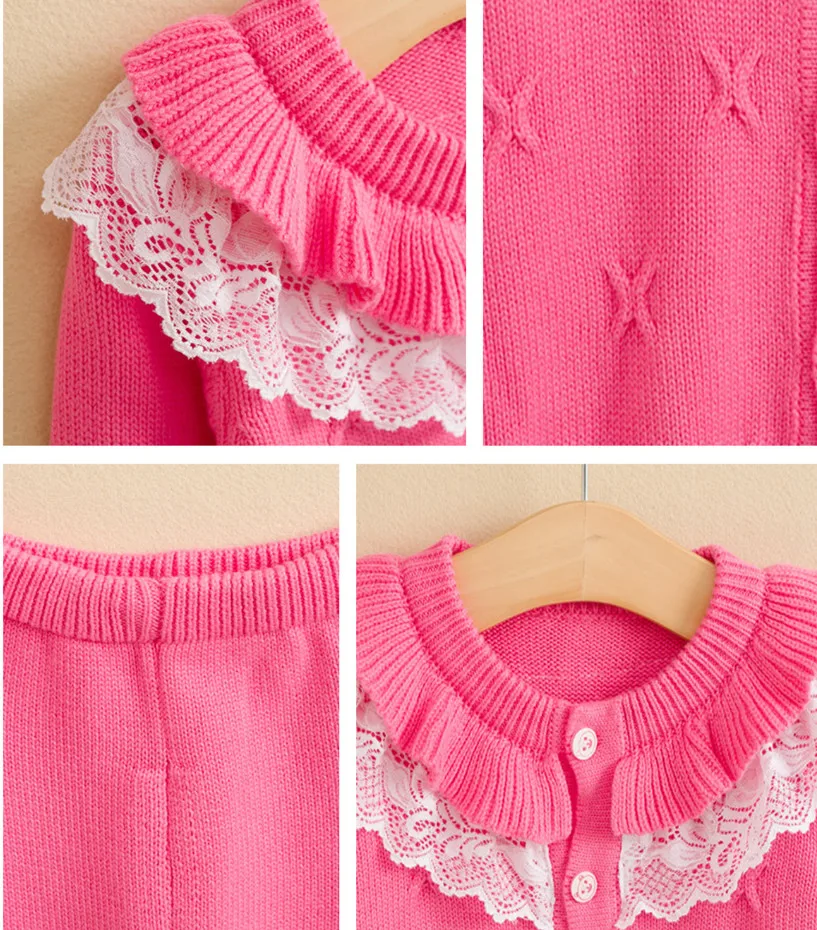 Г. Комплект одежды для новорожденных девочек, кардиган и штаны одежда для малышей хлопковый свитер кружевные вязаные свитера с длинными рукавами, пальто+ брюки