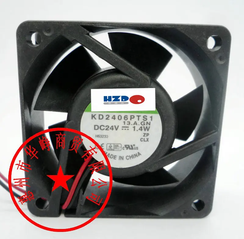 

HZDO 6CM KD2406PTS1 6025 24V 1.4W 2WIRE Cooling fan 60*60*25MM