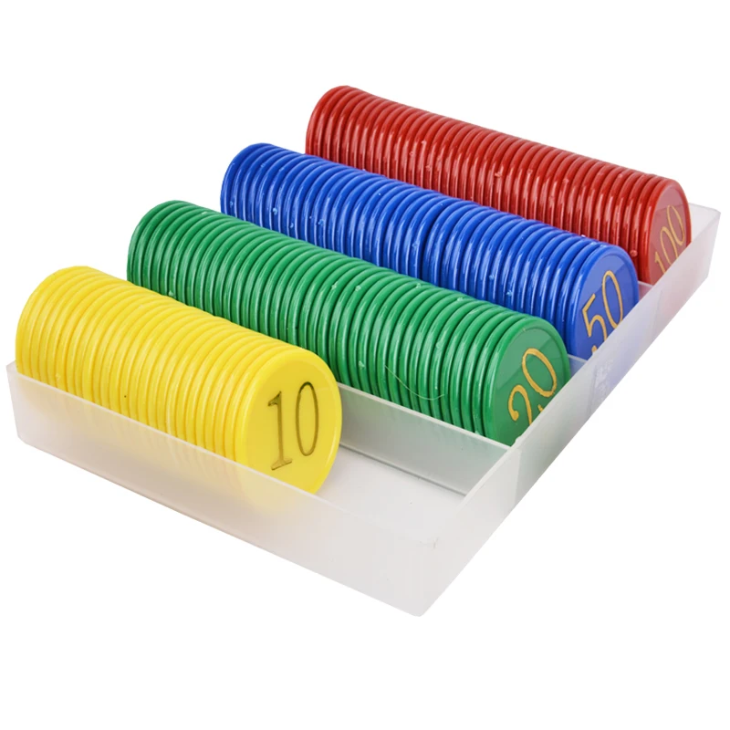 

160pcs poker chips plastic mahjong coin casino chess room tokens multicolor numbers