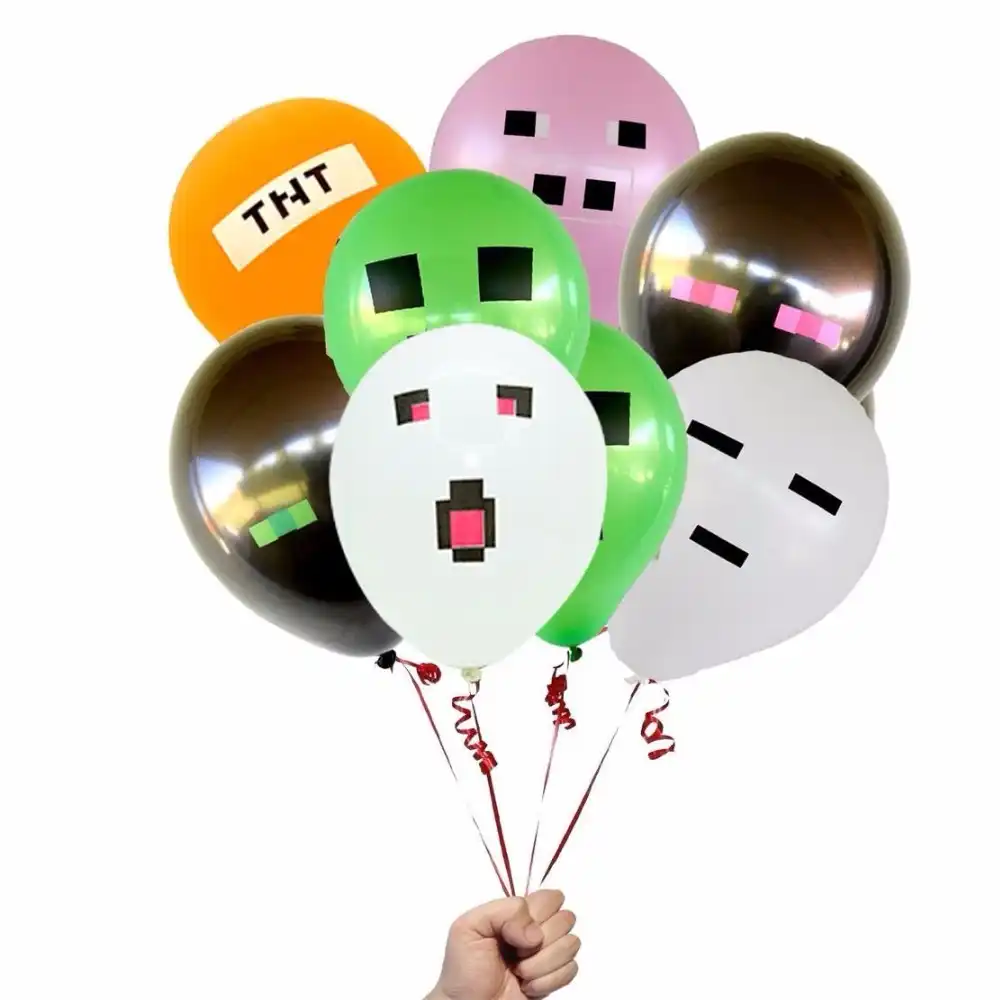 Minecraft Globos De Latex Tnt Cerdo Enderman Ghast Enredadera La Fiesta De Cumpleanos De Decoracion Con Globos Juguetes Creativos 12 Latex Round Balloon Latex Balloon Sizesballoon Ribbon Aliexpress