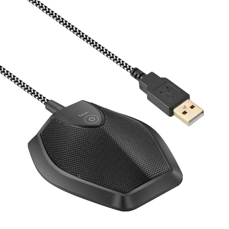 USB настольный микрофон для ПК настольный ноутбук микрофон для записи конференции сенсорная кнопка USB конденсаторный микрофон