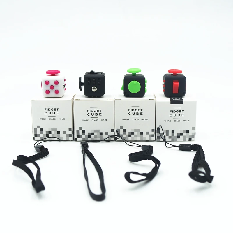 Mini Fidget Cube Vinyl Desk Toy Keychain Squeeze Fun Stress Reliever 2 2cm Varied Colour Click