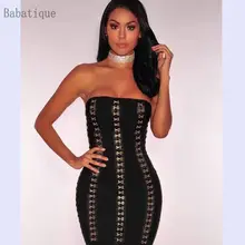 Sexy bodycon dress frauen body sommer trägerloses schwarz bandage dress pailletten kurze cocktailparty-kleider vestidos großhandel