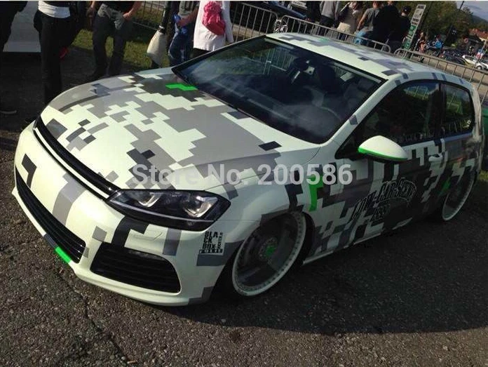 Большая камуфляжная виниловая Пиксельная автомобильная пленка для стайлинга с