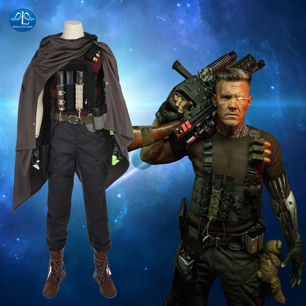

MANLUYUNXIAO New Men Deadpool 2 Costume Nathan Summers Cosplay Costume For Men Leather Suit Halloween Cosplay Costume For Adult