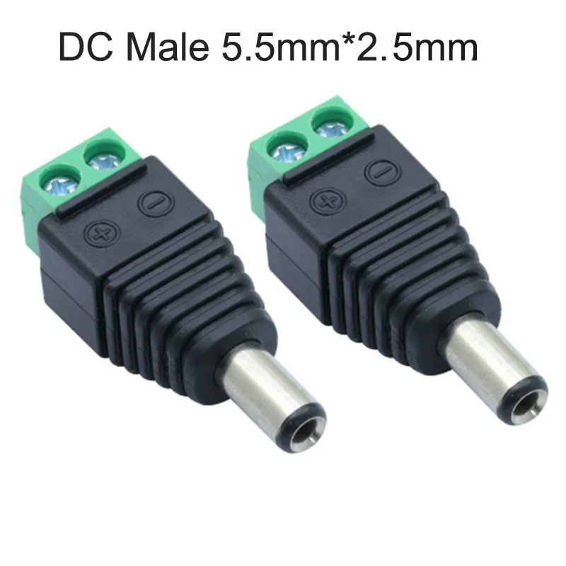 10pcs Male 10 шт./лот DC AV Balun 5,5x2,5 мм DC разъем питания для AV Balun Разъем DC на 2 полюса AV винт Симметрирующий трансформатор для системы скрытого видеонаблюдения видео адаптер - Цвет: 10pcs Male