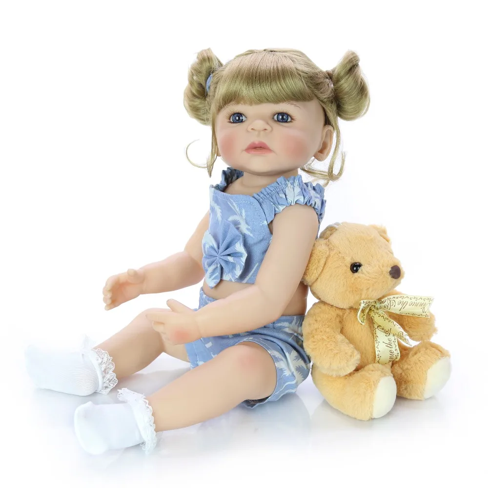 Полностью силиконовая кукла reborn игрушки 55 см bebes silicona completo bonecas realista модные куклы