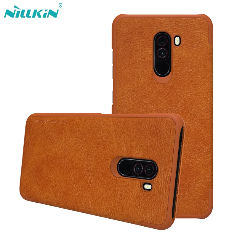 comprar Para Caso de Telefone Xiaomi Pocophone F1 NILLKIN PU Vintage LEATHER Flip Book Capa para Xiaomi Pocophone F1 Poco F1 com slot Para cartão