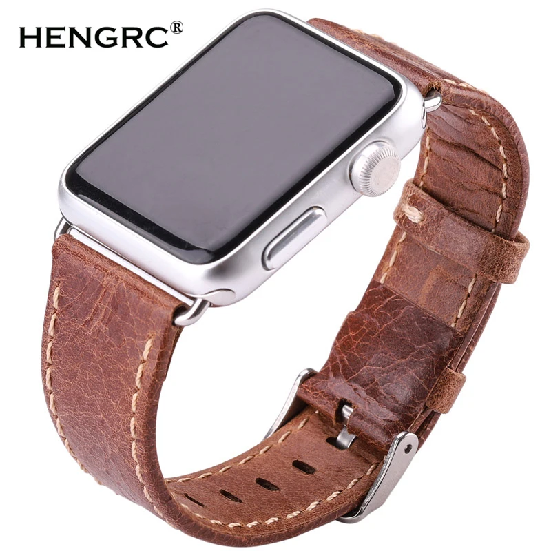 

Soft Thin Genuine Leather Watchbands For Apple Watch Series 4 3 2 1 Common Size 38mm 42mm Women Men Cowhide Watch Band Strap