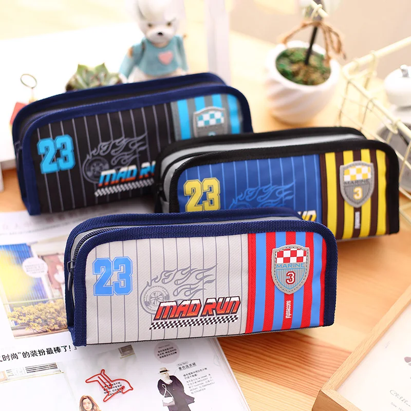 

New big School pencil case For Boy large pencil Bag box Polyester Creative School Supplies Deli Brand 66652