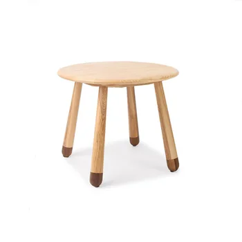 

60CM Round Children Table Ash Wood End Table