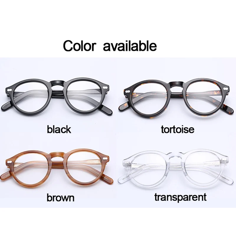 Smalj Round Handmade Acetate Frame Women eyeglasses Men Goggles Optical Spectacle Demi Myopia Optical Spectacle Myopia