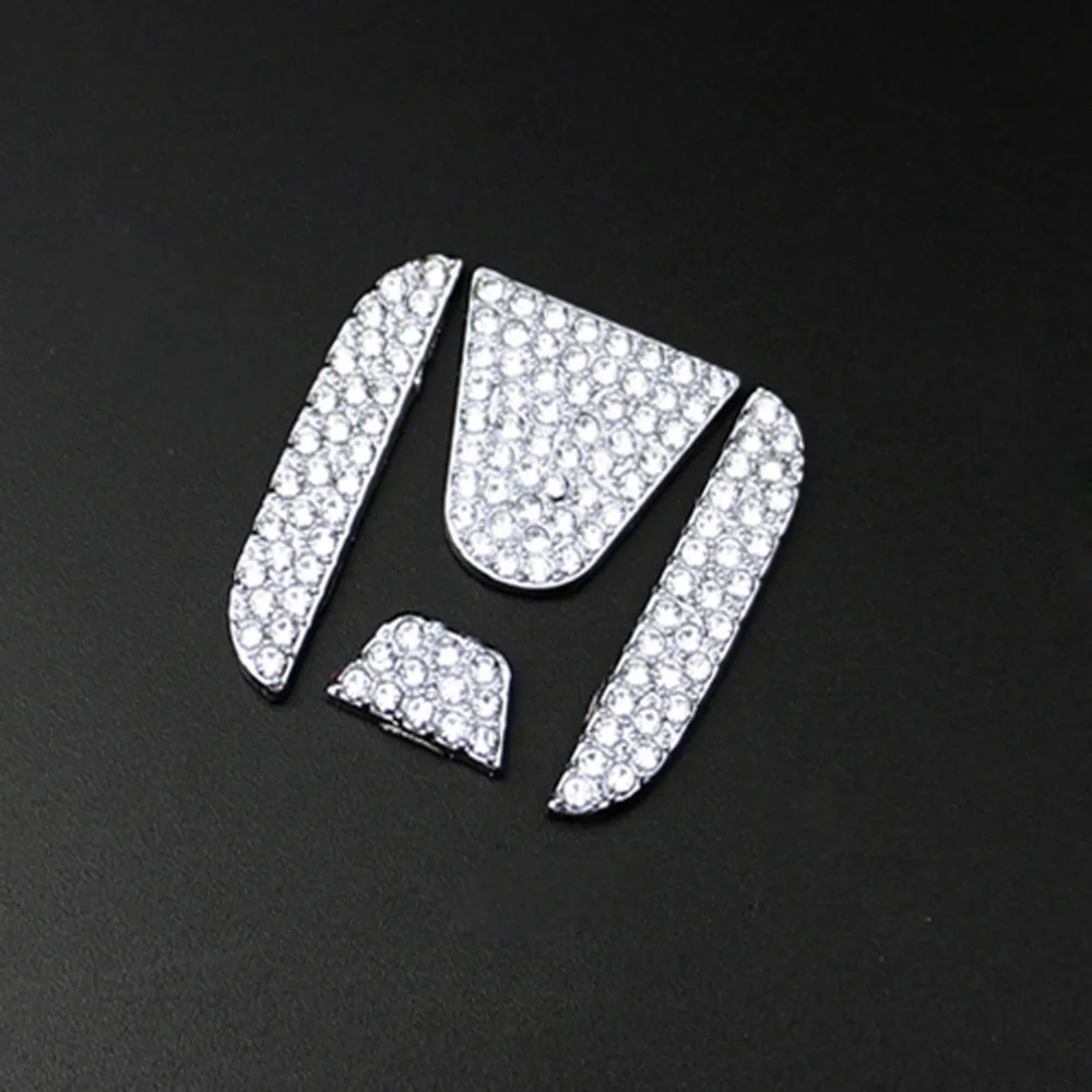 

DSYCAR Car Teering Wheel Rhinestone Sticker Logo Emblem Badge Decals Car styling for Honda XRV CRV VEZEL Accord Civic 2012-2018
