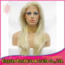 2015 New Arrival Full Lace Human Hair Wigs Blonde Silky Striaght Brazilian Lace Front Wig Glueless Blonde Wig For White Women